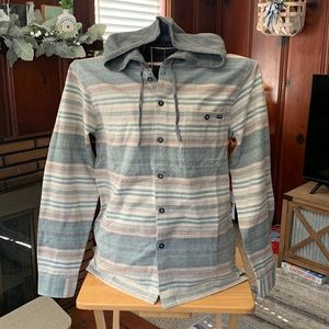 Billabong button up hooded flannel sz L